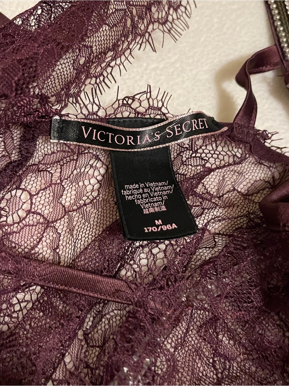 Victoria's Secret Deep Plum Lace Chemise